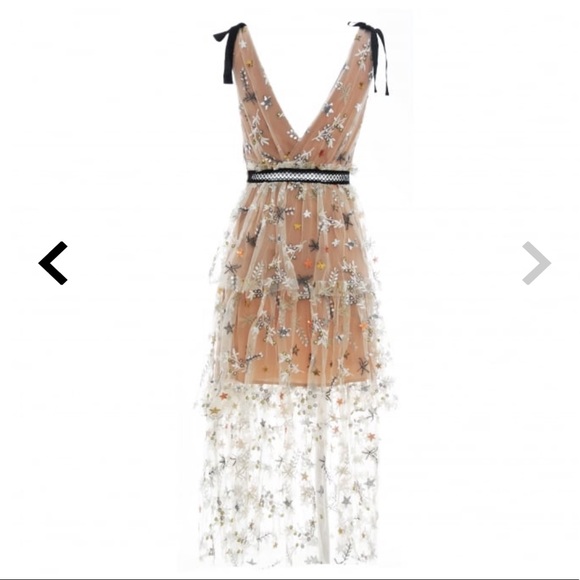 Self-Portrait Nude Star Night Out Dress - Picture 3 of 8